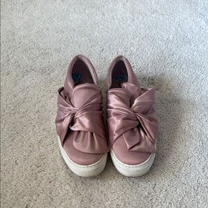 Steve Madden- Pink Satin Bow Sneakers
